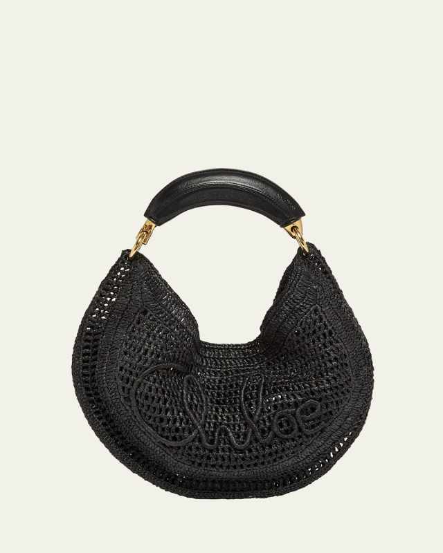 Summer Banana Top-Handle Bag in Crochet Fabric